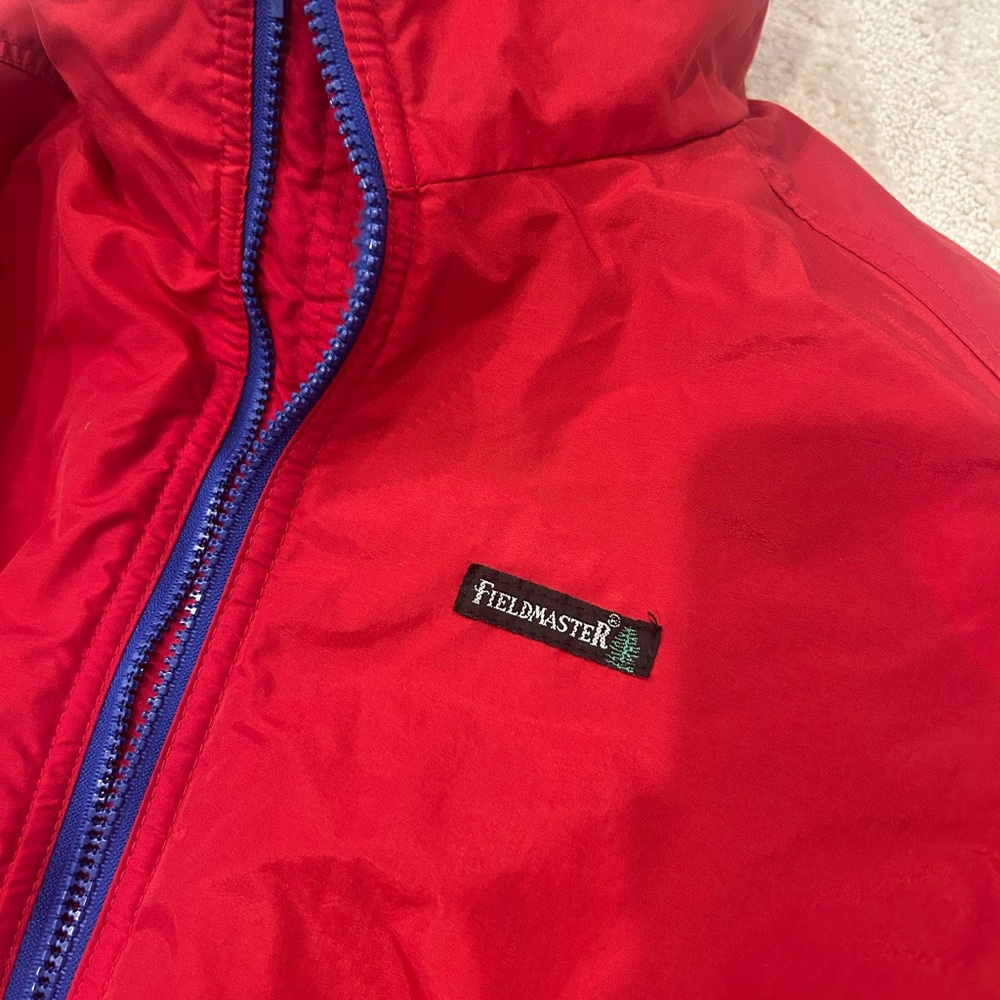 FieldMaster Jacket Mens Medium  Red Full Zip Long Sleeve 90s Vintage Winter Coat - Picture 4 of 6